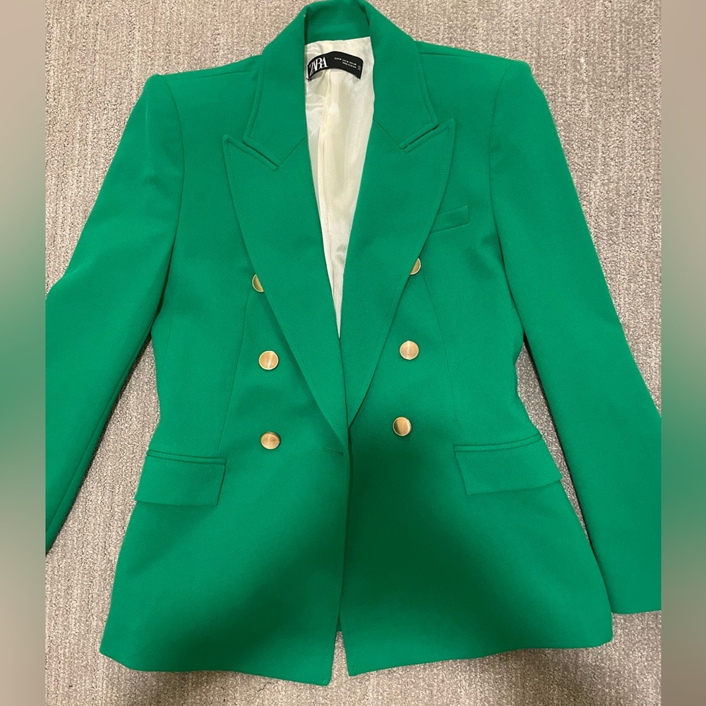 Green Zara blazer